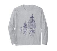 Tre velieri, s, Matita, Schizzo, s, Patrimonio Nautico Maglia a Manica
