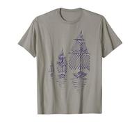 Tre velieri, s, Matita, Schizzo, s, Patrimonio Nautico Maglietta