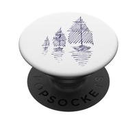 Tre velieri, s, matita, schizzo, s, patrimonio nautico PopSockets PopGrip Adesivo