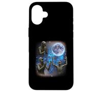 Tre zombi ululano alla luna strano meme zombie Custodia per iPhone 16 Plus