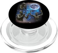 Tre zombi ululano alla luna strano meme zombie PopSockets PopGrip per MagSafe