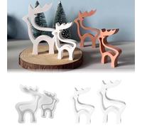 TREABEAR 2 stampi in silicone a forma di alce in silicone, per Natale, per versare alci, candele in silicone