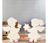 TREABEAR 2 stampi in silicone a forma di angelo con stelle, in silicone, a forma di angelo, per ragazzi e ragazze, per versare angeli con stelle, stampi in silicone, per candele in silicone