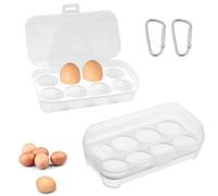 TREABEAR 2PCS Contenitore Uova Plastica, Portauova Multifunzione, Organizer Frigorifero, Uovo Contenitori Portatile