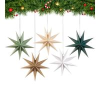 TREABEAR 5PCS Stelle di Natalizie, Addobbi da Appendere al Soffitto, Carta