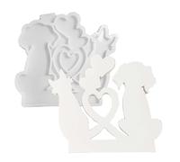 TREABEAR Stampo in silicone per gatti, stampi in silicone per cani, cuori, stampi in gesso per versare, stampi in silicone per candele, stampi per candele in silicone, per gatti e cani