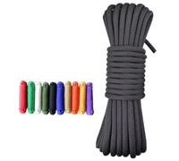 Tread star Corda da 6 mm-20 m, robusta, multiuso, per campeggio, molto sottile, leggera, versatile, per il polipropilene, versatile, colore nero, 6 mm, 20 m