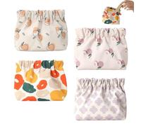 Treadcrck Portable Mini Storage Bag for Purse, Small Pouches for Purse, Mini Storage Bags for Purse, No Zipper Self-Closing Accessories Organizer, Mini Makeup Bag for Purse (4Pcs D)