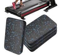 Treadmill Mat - 4 Pieces Exercise Equipment Mat for Floor Protection | Padding Noise Reduction Anti Vibration Pad | for Treadmill Washing Machine Dumbbell Stationary Bike, Rubber