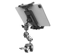 Treadmill Tablet Holder - Adjustable Phone Clamp Mount | Handlebar Stand For Exercise Bike Stroller | Universal Rotation Compatible With Smartphones Tablets For Reading Video Home Gym Fitness