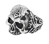 Treasure Bay Anello da motociclista in argento Sterling 925 con teschio, stile gotico, punk, rocker (Z + 3)
