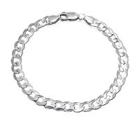 Treasure Bay Bracciale a catena da uomo e donna in argento Sterling 925, larghezza 6,2 mm, disponibile in 18,5 cm, 20 cm e 21 cm (23)