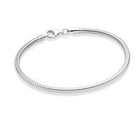 Treasure Bay Bracciale da uomo e da donna, in argento sterling 925, 2,3 mm, catenina in argento italiano, lunghezza: 17,5 cm, 18,5 cm, 19,5 cm, 21 cm, 22 cm, fino a 23 cm, 19.5 Cm, Argento, Nessuna