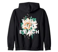 Treasure Beach Floral Design Isole Gili Fiore giamaicano Felpa con Cappuccio