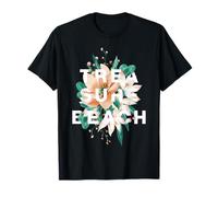 Treasure Beach Floral Design Isole Gili Fiore giamaicano Maglietta
