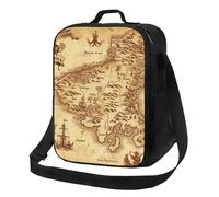 Treasure Map - Borsa per il pranzo vintage per donne e uomini, isolata, riutilizzabile, a prova di perdite, contenitori per alimenti a tracolla, borsa per pasti per lavoro, viaggi all'aperto