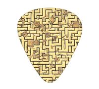 Treasure Maze, plettri per chitarra, 12 pezzi, materiale ABS, bordi lisci, sensazione confortevole, 3 spessori opzionali