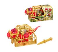 TREASURE X - TX Dino Dissection, un disosauro T-Rex Rosso da 15 cm per sezionare, in Gabbia con un pupazzo e Accessori, con una sorpresa all'interno, 8 diversi tesori, Famosa (TRR45000)