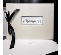 Treasured Memories, libro dei visitatori per funerali e lutti | Libro di condoglianze | 40 pagine, formato pagina interna sfusa, nastro cravatta, 240 x 180 mm | Confezione regalo