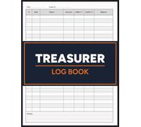Treasurer Log Book: Income, Expense and Balance Ledger for Treasurer Records