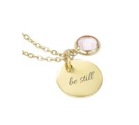 treats yourself Be Still and know that I am God | collana cristiana | regali cristiani | eleganti gioielli cristiani | regali cristiani per donne, 15 mm x 15 mm, Acciaio inossidabile