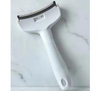 Treayes Spazzola per cani bianca grande - Pettine curvo a forma di V con denti densi, toelettatura efficace per il controllo dello spargimento, regalo meraviglioso per proprietari di grandi razze