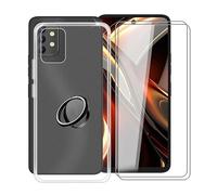 TREBAM Custodia per Umidigi A13 Pro Max 5G (6.8 ") + 2 X Vetro Tempera Pellicola, [con Rotazione 360° Supporto Anello] Trasparente Morbido Silicone Antigraffio TPU Cover per Umidigi A13 Pro Max 5G