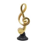 Treble Clef Music Note Sculpture - Ornamenti d'oro Resin Simbolo musicale Nota Figurina con ampia base, decorazione del desktop statue a simbolo musicale, decorazioni moderne accenti per la casa per g