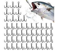 Treble Hooks - Heavy Duty Fishing Gear, 50PCS Stainless Steel 4X-Strong Tridents Hooks for Saltwater or Freshwater Fishing | Durable Tackle Jig for Catfish, Bass, Trout, and Alligator River Adventures