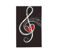 Treble Love and Music Flag - Bandiera verticale a doppia faccia da giardino, 9 x 1,5 m, per esterni, cortile, casa, divertente, decorazione per la casa, bandiere da giardino per poster da appendere