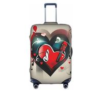 Treble Love And Music Print Travel Elastic Valigie Bagaglio Cover Protector Lavabile e Antigraffio, bianco, X-Large