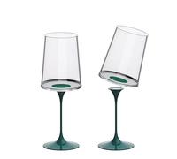 Trebonn SplitGlass Bicchieri Modulari Magnetici (Set 2 calici White Wine) - Da Bicchiere a Calice in 1 Click - Salvaspazio, Lavabili in Lavastoviglie (Green)