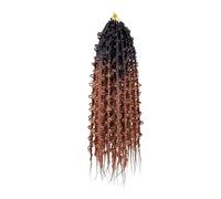 Trecce A Scatola A Farfalla Da 24 Pollici For Capelli All'uncinetto Pre-Loop Butterfly Locs Twist A Sintetica per l'uso quotidiano(Natural Black+Light Auburn)