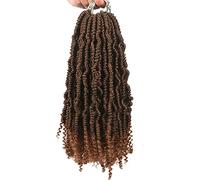 Trecce all'uncinetto intrecciate da 14 pollici Estensioni dei capelli intrecciate a bomba sintetica marrone bordeaux 24 radici/pz-T1B/30,14 pollici,France,7Pcs/Lot