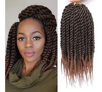 Trecce di capelli intrecciati all'uncinetto, 6 confezioni da 72 fili, 35,6 cm, trecce all'uncinetto, stile senegalese, colore avana (T1B/30)