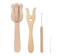 Trecce lucet, 4 pezzi di legno di legno di legno-diy-weburgen con completamente attrezzato con grande Öhr, un set di a maglia portatile, una Lucet per uncinetto, set