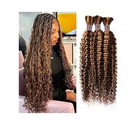 Trecce per capelli Evidenziare i capelli umani sfusi for intrecciare i capelli biondi ondulati profondi senza trama Extension per capelli(10inch)