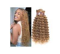 Trecce per capelli Extension di capelli umani brasiliani Remy biondi senza trama, ondulate e voluminose, for trecce boho. Extension per capelli(26inch)