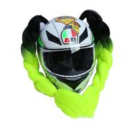 Trecce per casco moto Gradiente Rampa Coda di cavallo Casco Capelli con ventosa, 2 Pezzi Verde sfumato