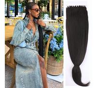 Trecce pre-sezionate nere pre-allungate, 100 pezzi, ipoallergeniche, sintetiche, per trecce senza nodi