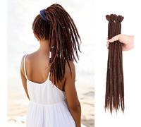 Trecce singole fatte a mano, 50,8 cm, extension per dreadlock, morbide, 5 ciocche, sintetiche, stile reggae hippe, all'uncinetto, per donne (marrone caffè)