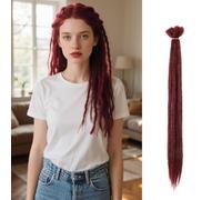 Trecce singole fatte a mano, 50,8 cm, extension per dreadlock, morbide, 5 ciocche, sintetiche, stile reggae hippe, all'uncinetto, per donne (530#)