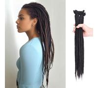 Trecce singole fatte a mano, 50,8 cm, extension per dreadlock, morbide, 5 ciocche, sintetiche, stile reggae, hippe, uncinetto, per donne (nero viola)