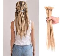 Trecce singole fatte a mano, 50,8 cm, extension per dreadlock, morbide, sintetiche, stile reggae hippe, uncinetto, per donne (biondo)