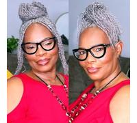 Treccia di capelli, Afro Kinky Bulk Human Hair Braiding for Dreadlocks, Twists - 50G/Confezione Grigio(18inch)