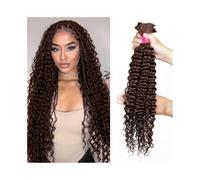 Treccia di capelli, Extension for trecce boho, capelli umani, castano scuro, ondulati, senza trama(20 22 24)
