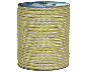 Treccia fantasia bicolore Bianco - Gialla, 10 mm - 200 mt