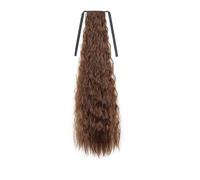 treccia finta capelli Coda di cavallo riccia mais, 85 cm, parrucca sintetica con coda extra lunga da annodare(Color 3)