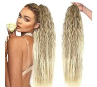 treccia finta capelli Extension for coda di cavallo, extension for con coulisse, capelli sintetici ondulati e ricci lunghi 30 pollici(Color 1)