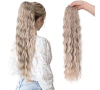 treccia finta capelli Extension for coda di cavallo, extension for con coulisse, capelli sintetici ondulati e ricci lunghi 30 pollici(Color 3)